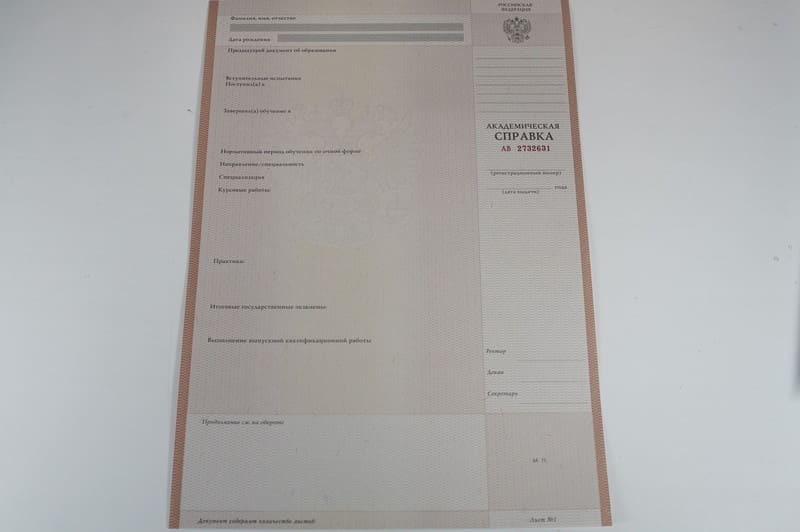 Заказать Академическая справка 2010-2011 года в Челябинске