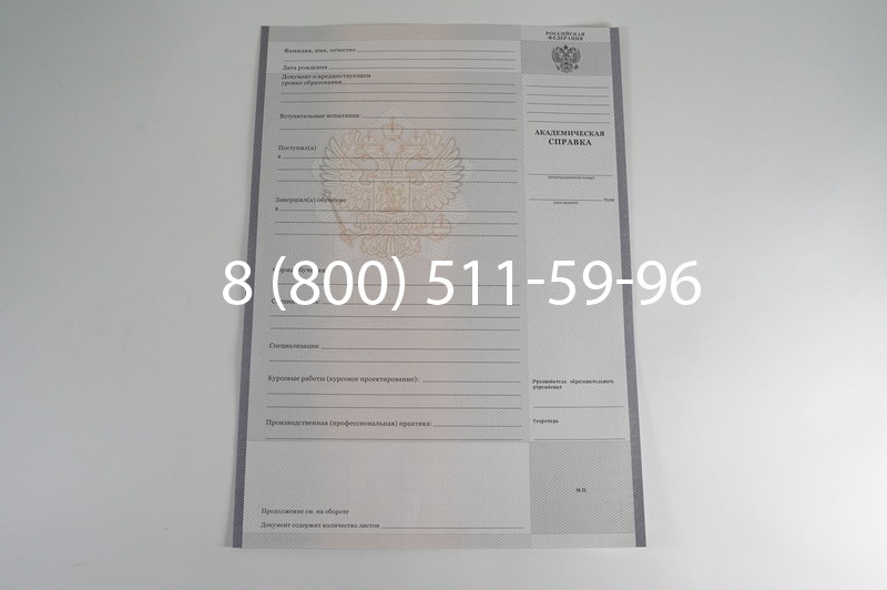 Заказать Академическая справка образца 2010-2011 год для колледжа в Челябинске