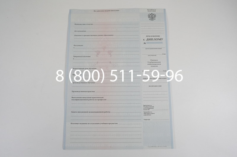 Диплом ПТУ 2007-2010 годов в Челябинске