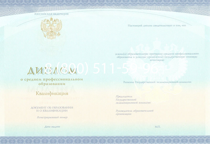 Купить Диплом техникума (Спецбланк) 2014-2026 года в Челябинске